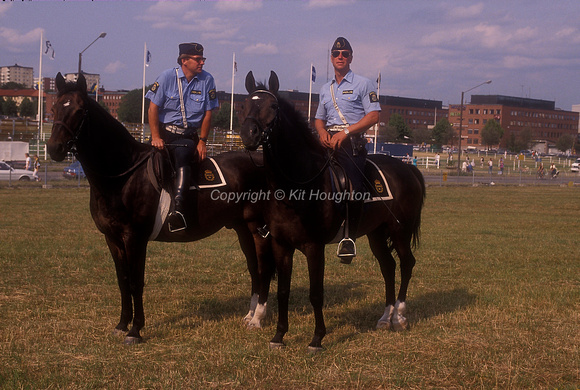 Mounted police riding Swedish Warmbloods EV216-09-03