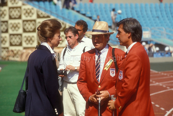 Princess Royal talking to officials Olympics 1988 SJ103-20-02.JPG