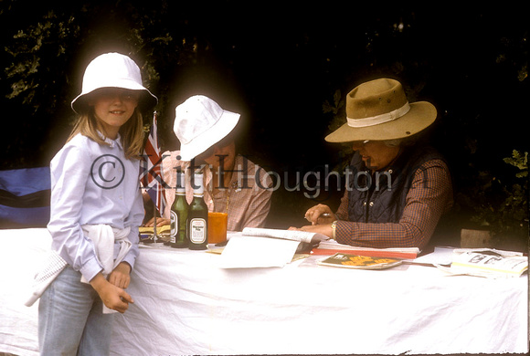 Lady Anne Whiteley and Mrs Ann Scott-Dunn add up the British scores  with Camilla Whiteley aged 10EV32-18