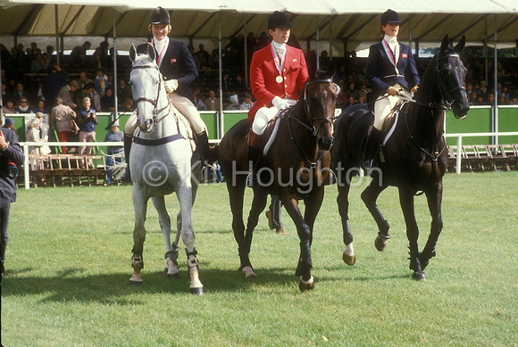 European Silver Medal team parading at Burghley - Lucinda Green, Ian Stark and Tiny ClaphamEV78-16