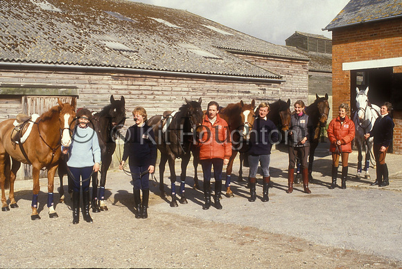 Left to right. Mandy Orchard and Ventures Busby, H M Taylor and Justin Thyme, Ian Stark and Oxford Blue, Andy Griffiths and ?????, Clarissa Strachan and Delphy Dazzle, Ginny Leng and Priceless, Lorna