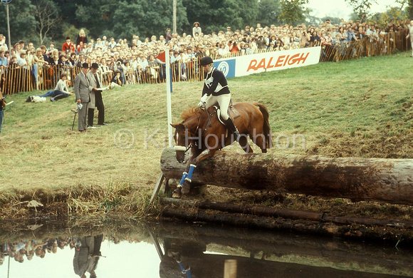 Princess Anne on Stevie B jumping into the Trout HatcheryEV09-03-04