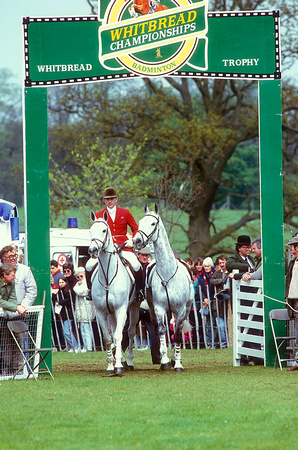 Ian Stark GBR riding Glenburnie and leading Murphy Himself for the parade of competitors EV250-25-05