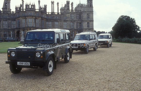 Press day party leaves in Land Rovers for Course tour EV287-10-22