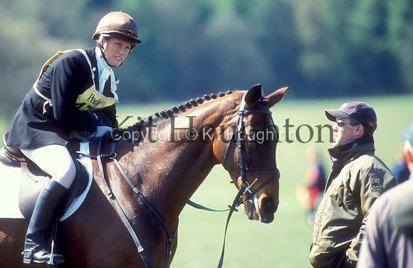 Zara Phillips GBR riding French Willow with her brother Peter Phillips on right EV423-01-03