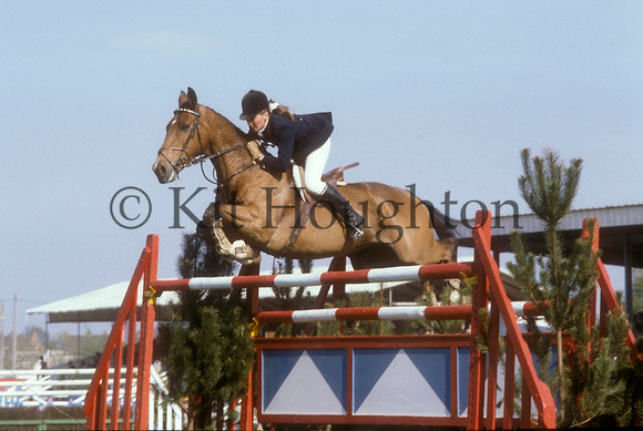 Sarah Edwards riding Sherwood;Devon County show, 1980 SJ14-02-10